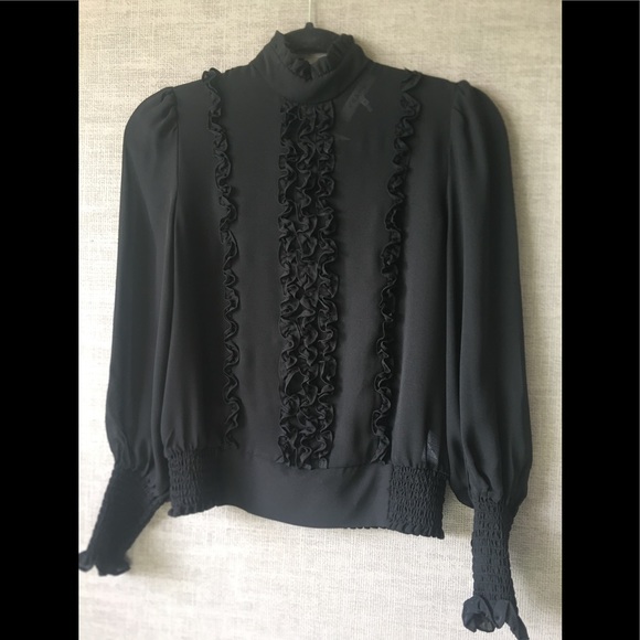 FRAME, Smocked Ruffle Front Blouse - Picture 5 of 8